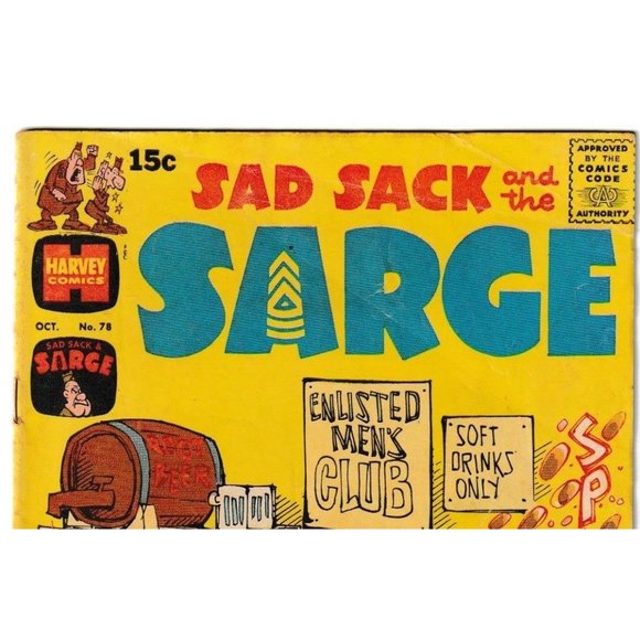 Vintage Harvey Comics Oct #78 Sad Sack & The Sarge Comic Book - Picture 3 of 8